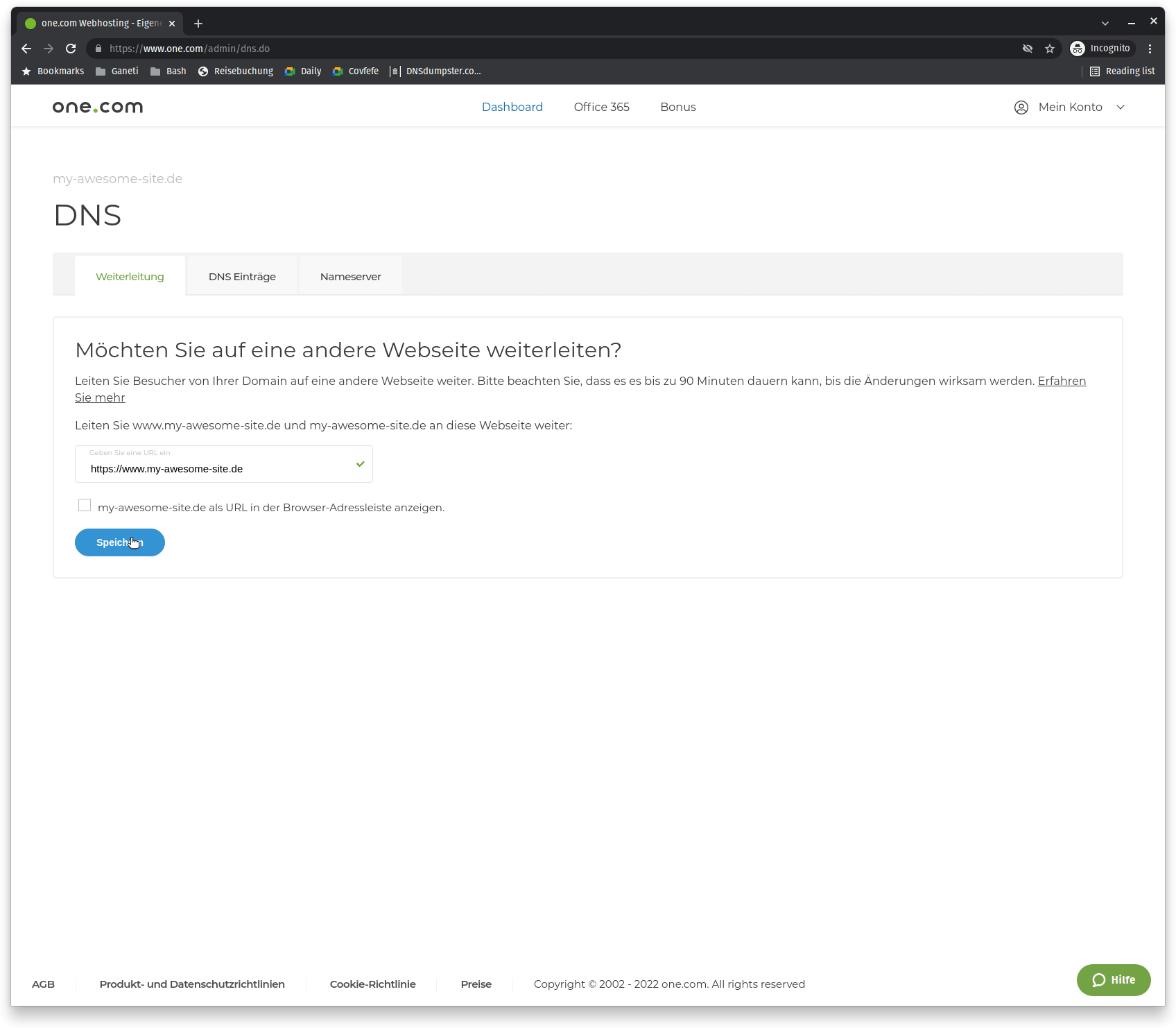 One.com anleitung schritt 02
