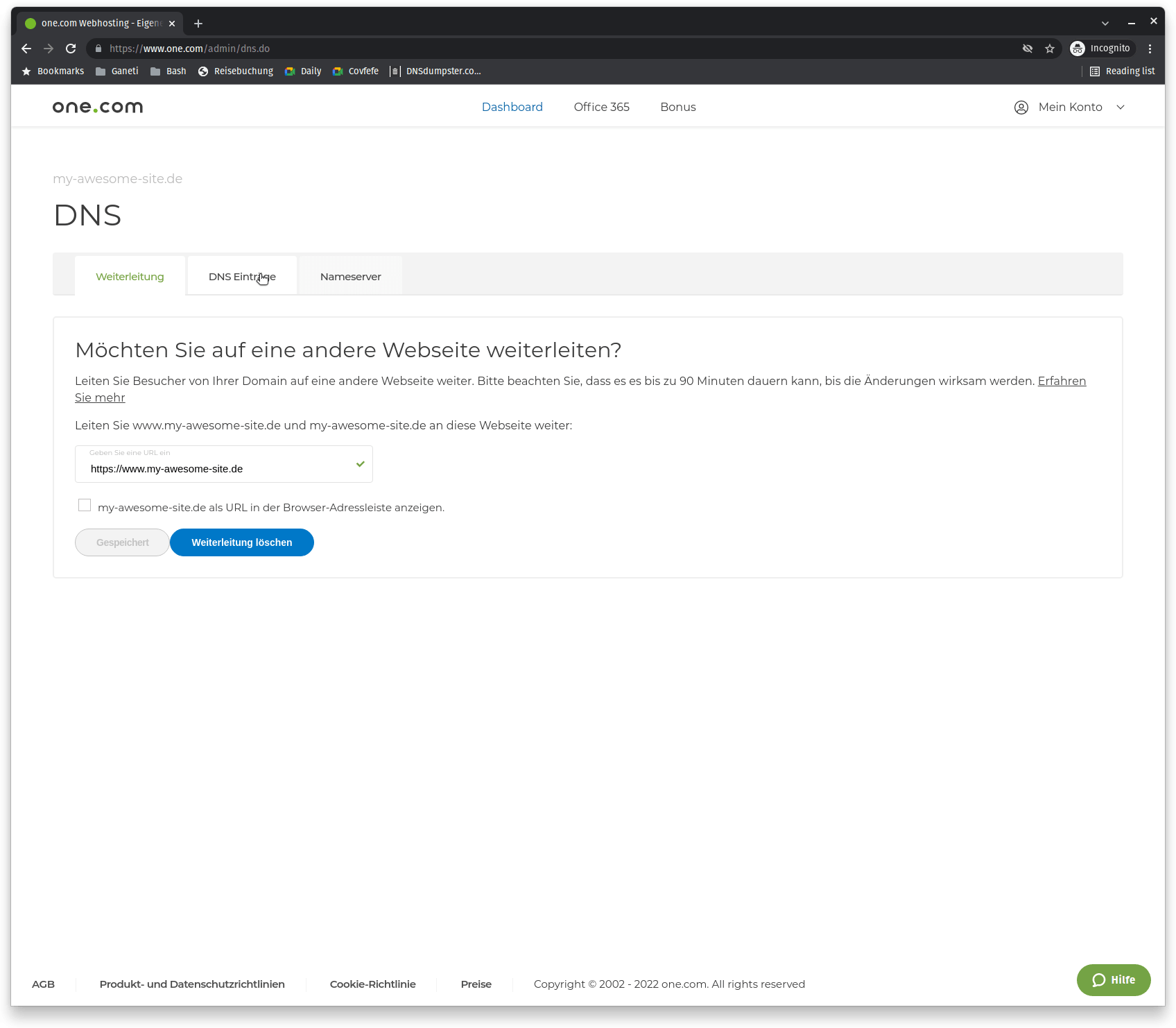 One.com anleitung schritt 03