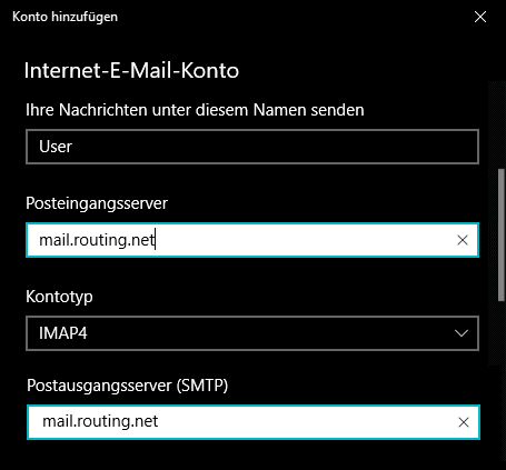 Einrichtung eines E-Mail-Kontos in Windows Mail Schritt 5